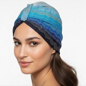Missoni | NWT Ombre Chevron Metallic Knit Turban | Made in Italy